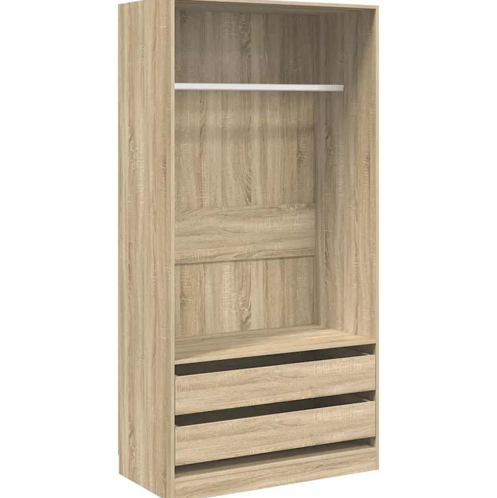 vidaXL Kledingkast 100x50x200 cm bewerkt hout sonoma eikenkleurig