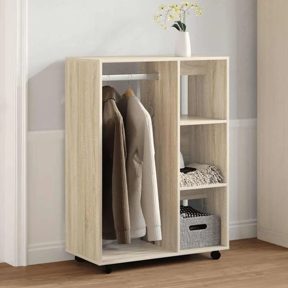 vidaXL Kledingkast 80x40x110 cm bewerkt hout sonoma eikenkleurig