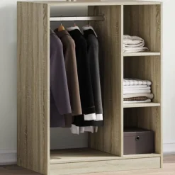 vidaXL Kledingkast 77x48x102 cm bewerkt hout sonoma eikenkleurig