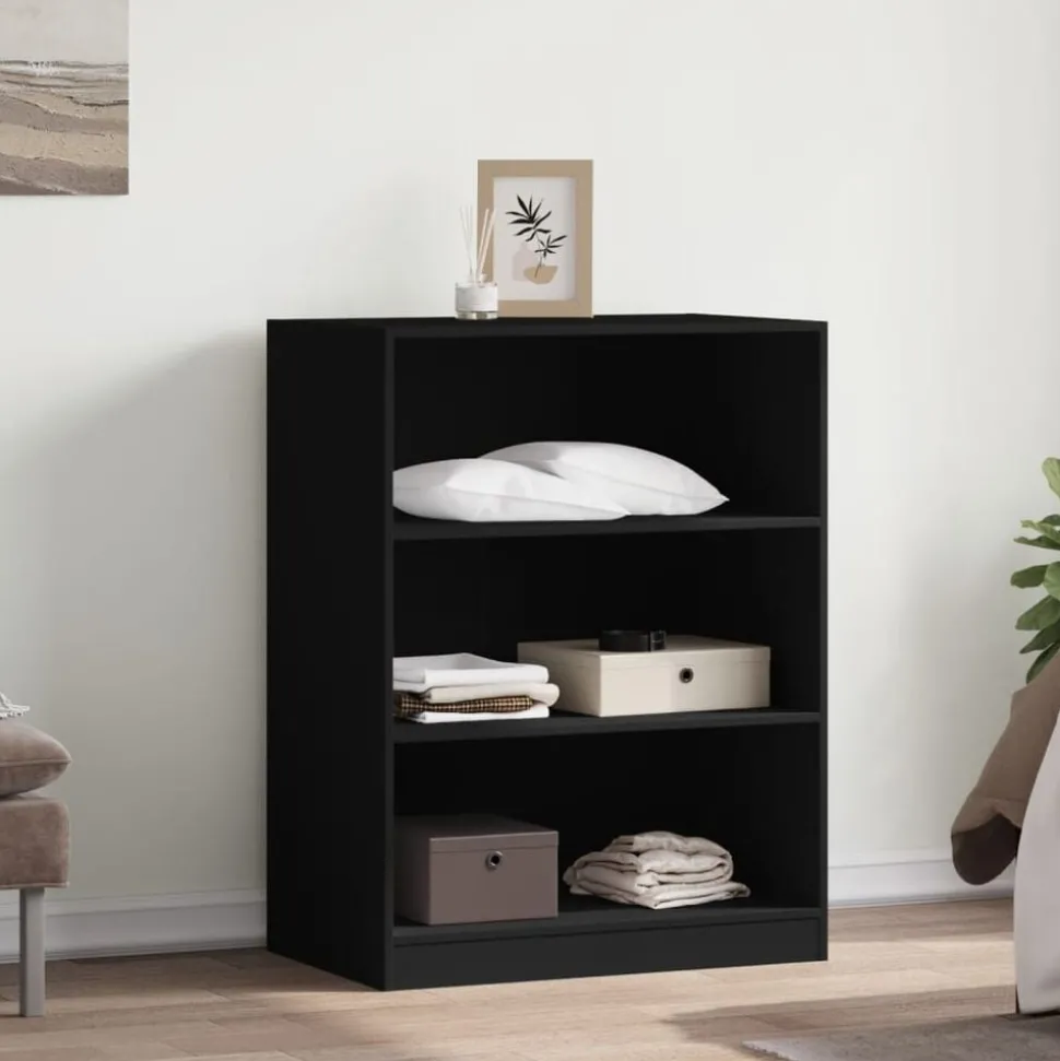 vidaXL Kledingkast 77x48x102 cm bewerkt hout zwart