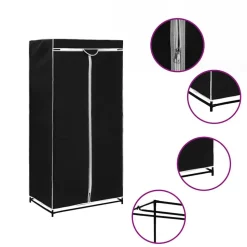 vidaXL Kledingkast 75x50x160 cm zwart