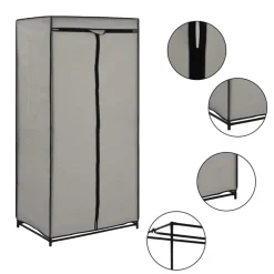 vidaXL Kledingkast 75x50x160 cm grijs