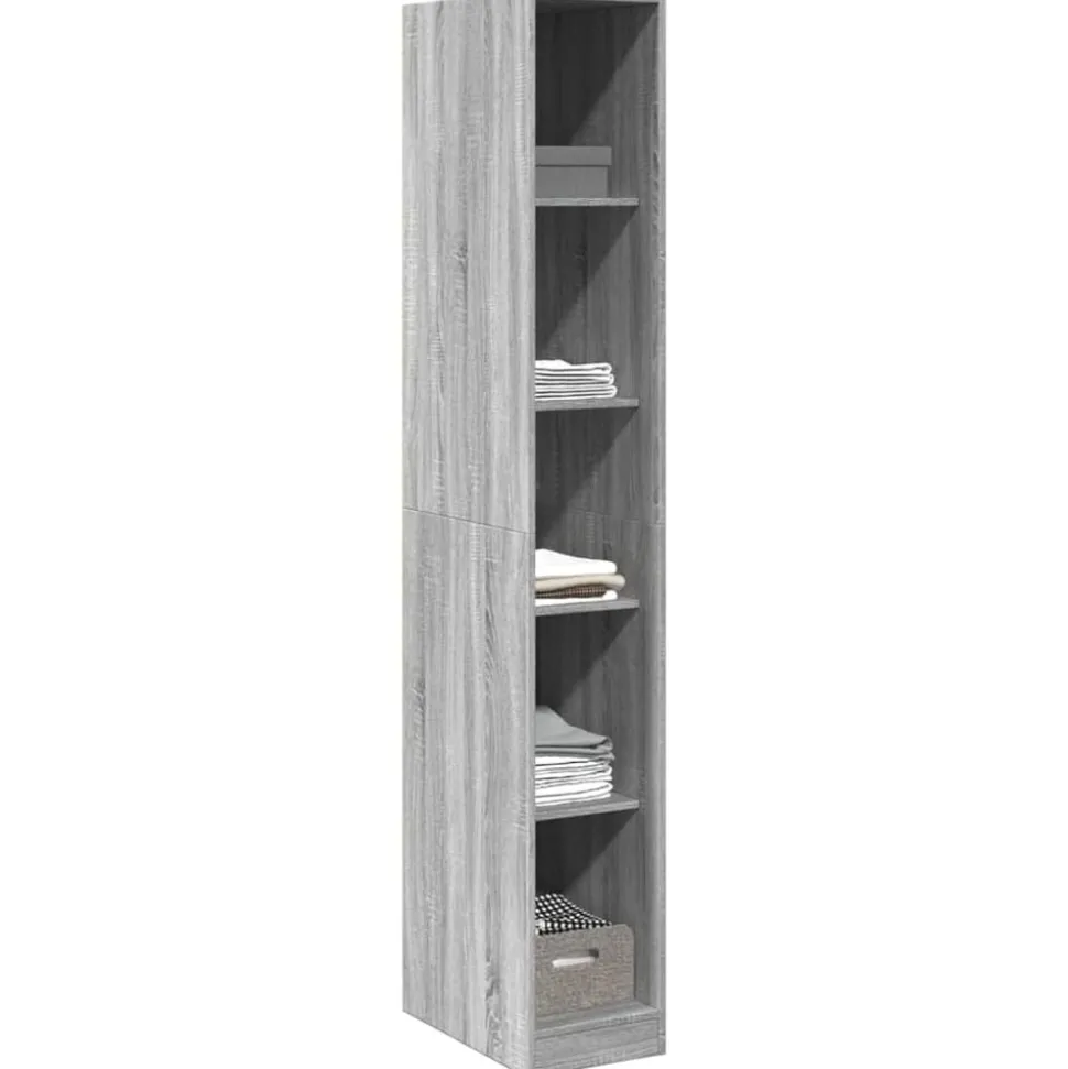 vidaXL Kledingkast 30x50x200 cm bewerkt hout grijs sonoma eikenkleur
