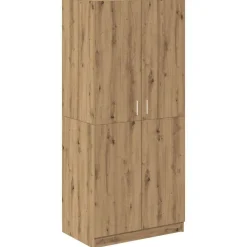 vidaXL Kledingkast 80x52x180 cm bewerkt hout artisanaal eikenkleurig