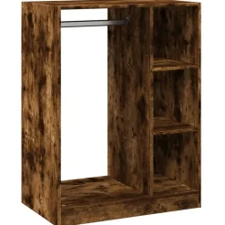 vidaXL Kledingkast 77x48x102 cm bewerkt hout gerookt eikenkleurig