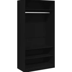 vidaXL Kledingkast 100x50x200 cm bewerkt hout zwart