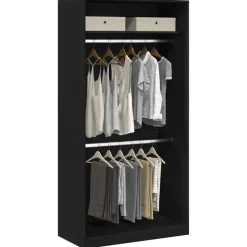 vidaXL Kledingkast Zwart Eiken 100 x 50 x 200 cm Bewerkt hout