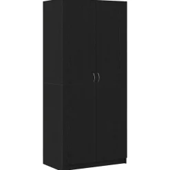 vidaXL Kledingkast Zwart Eiken 90 x 52 x 200 cm Bewerkt hout