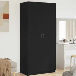 vidaXL Kledingkast Zwart Eiken 90 x 52 x 200 cm Bewerkt hout