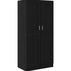 vidaXL Kledingkast Zwart Eiken 82,5 x 51,5 x 180 cm Bewerkt hout