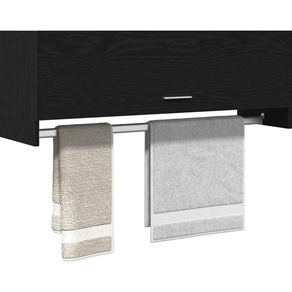 vidaXL Kledingkast Zwart Eiken 100 x 32,5 x 35 cm Bewerkt hout