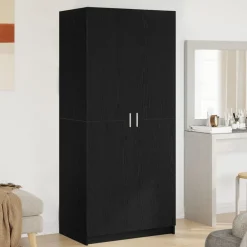 vidaXL Kledingkast Zwart Eiken 80 x 50,5 x 180 cm Bewerkt hout