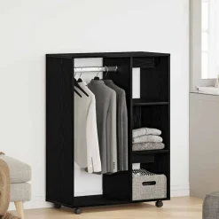 vidaXL Kledingkast Zwart Eiken 80x40x110 cm Bewerkt Hout