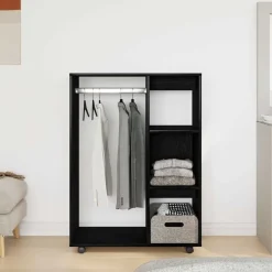 vidaXL Kledingkast Zwart Eiken 80x40x110 cm Bewerkt Hout
