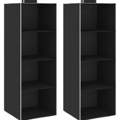 vidaXL Kledingorganisers hangend 2 st met 4 schappen stof
