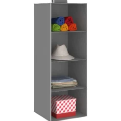 vidaXL Kledingorganisers hangend 2 st met 4 schappen stof