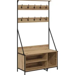 vidaXL Kledingrek Artisan Eiken 100 x 41 x 184 cm Bewerkt hout