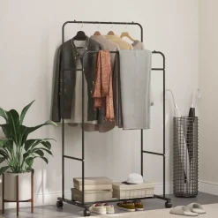 vidaXL Kledingrek Effen Zwart 80 x 53 x 156 cm
