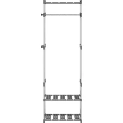 vidaXL Kledingrek 3-laags 59x29x192 cm aluminium zilverkleurig