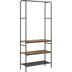 vidaXL Kledingrek met plank Oud hout 77 x 30 x 171 cm Bewerkt hout