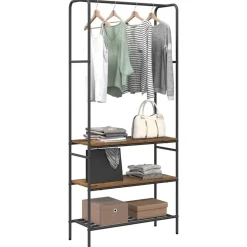 vidaXL Kledingrek met plank Oud hout 77 x 30 x 171 cm Bewerkt hout