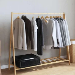 vidaXL Kledingrek met schappen 106x34x102 cm bamboe