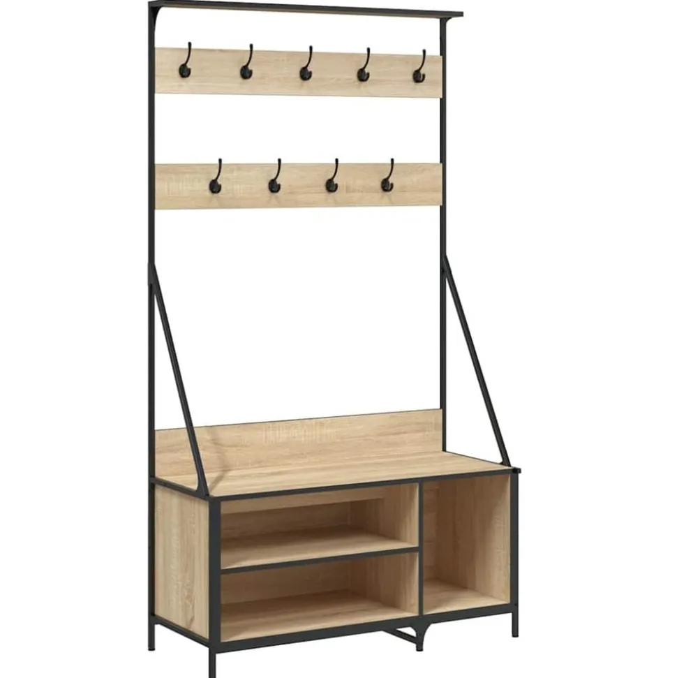 vidaXL Kledingrek met schoenenrek 100x41x184 cm sonoma eikenkleurig