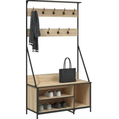 vidaXL Kledingrek met schoenenrek 100x41x184 cm sonoma eikenkleurig