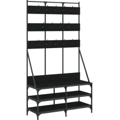 vidaXL Kledingrek met schoenenrek 100x40x184 cm zwart