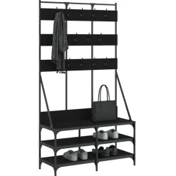 vidaXL Kledingrek met schoenenrek 100x40x184 cm zwart