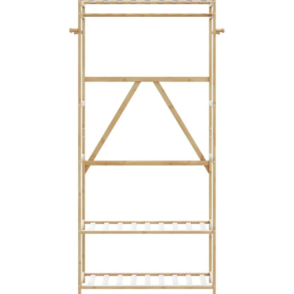 vidaXL Kledingrek met schappen 80x40x175 cm bamboe