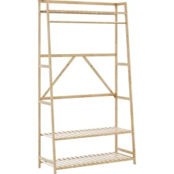 vidaXL Kledingrek met schappen 110x40x180 cm bamboe