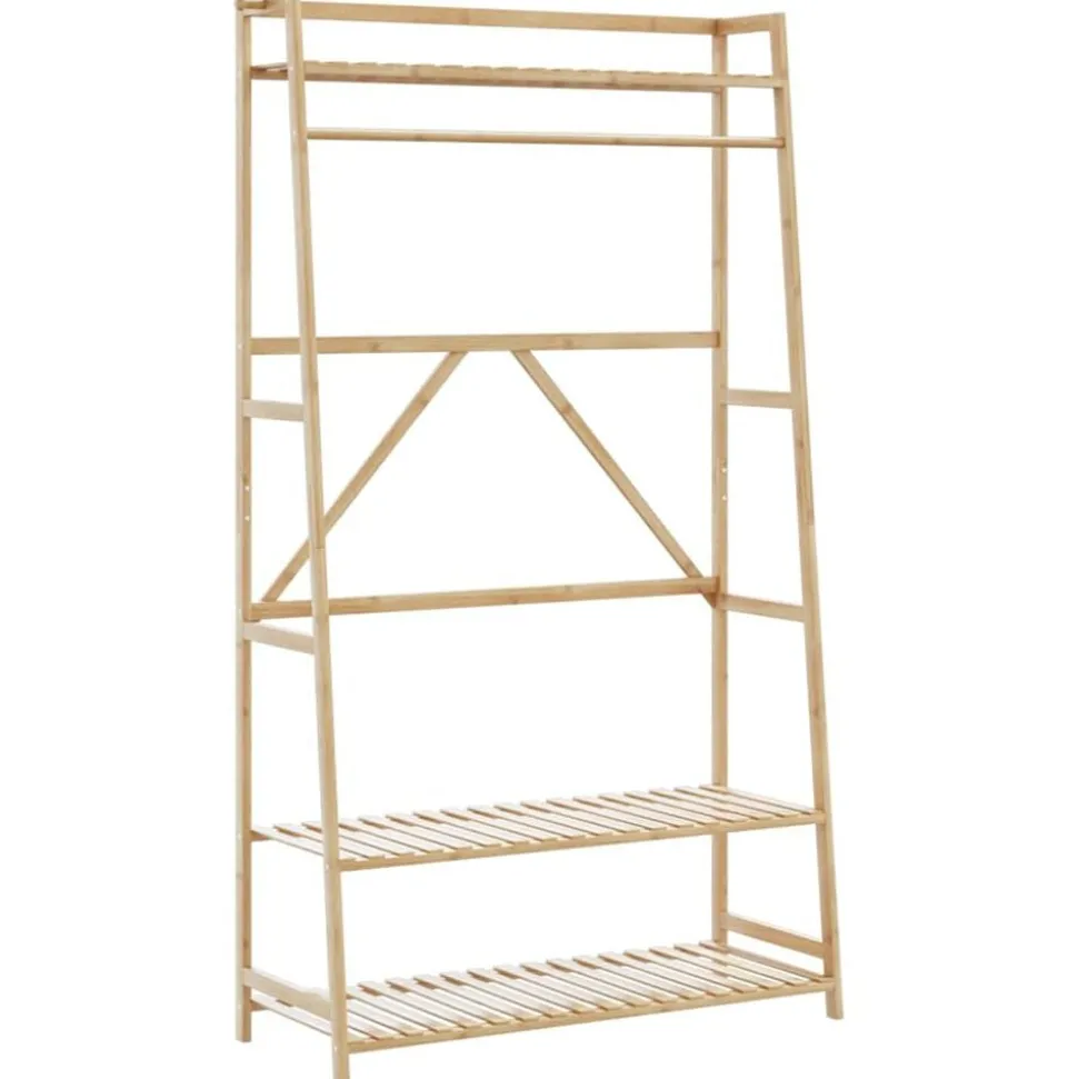 vidaXL Kledingrek met schappen 110x40x180 cm bamboe