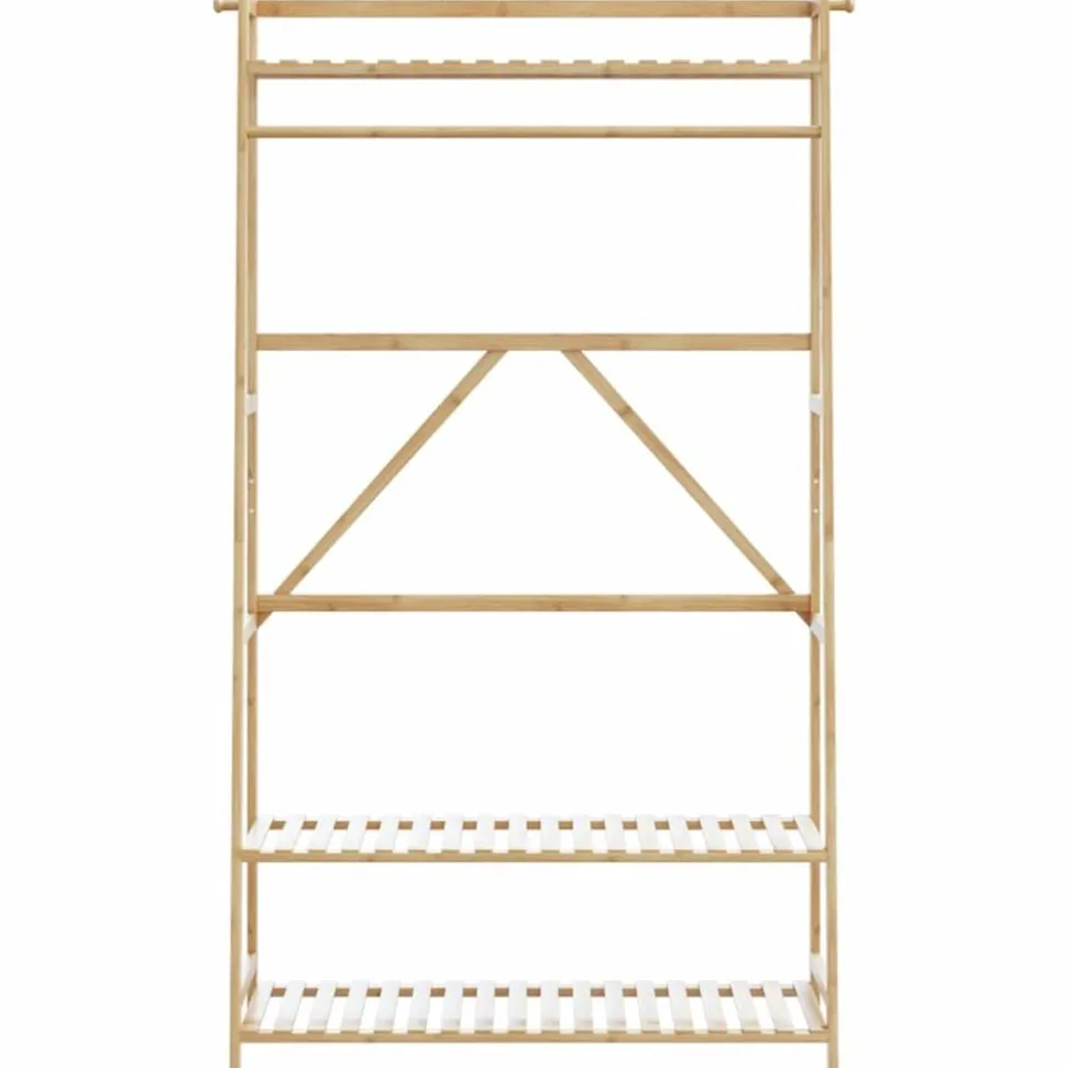 vidaXL Kledingrek met schappen 110x40x180 cm bamboe
