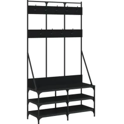 vidaXL Kledingrek met schoenenrek 100x40x184 cm zwart