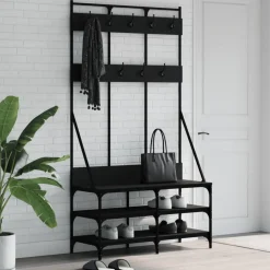 vidaXL Kledingrek met schoenenrek 100x40x184 cm zwart