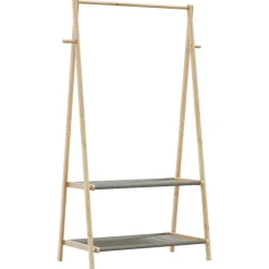 vidaXL Kledingrek met schappen 96x45,5x150,5 cm bamboe