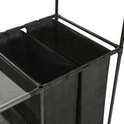 vidaXL Kledingrek 87x44x158 cm staal en ongeweven stof zwart