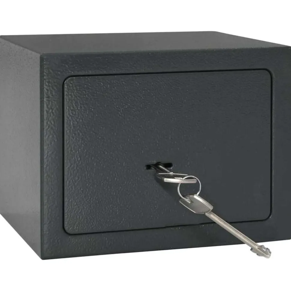 vidaXL Kluisdoos met slot Donkergrijs 23 x 17 x 17 cm Staal