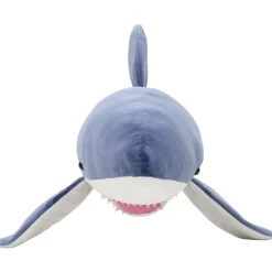 vidaXL Knuffel witte haai pluche blauw en wit