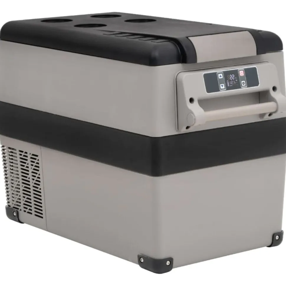 vidaXL Koelbox met handvat 55 L PP & PE zwart en grijs