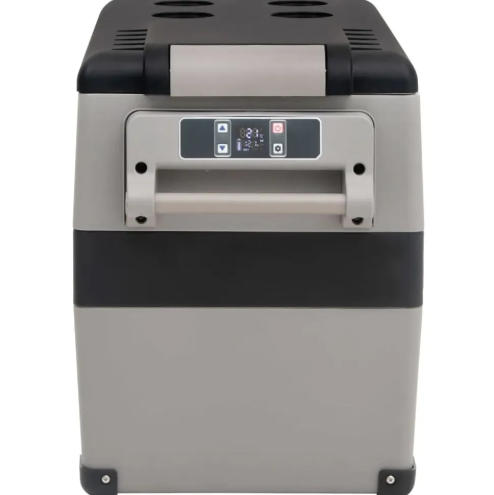 vidaXL Koelbox met handvat 55 L PP & PE zwart en grijs