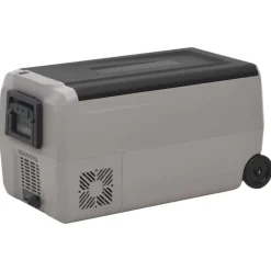 vidaXL Koelbox met wielen en handvat 36 L polypropeen zwart en grijs