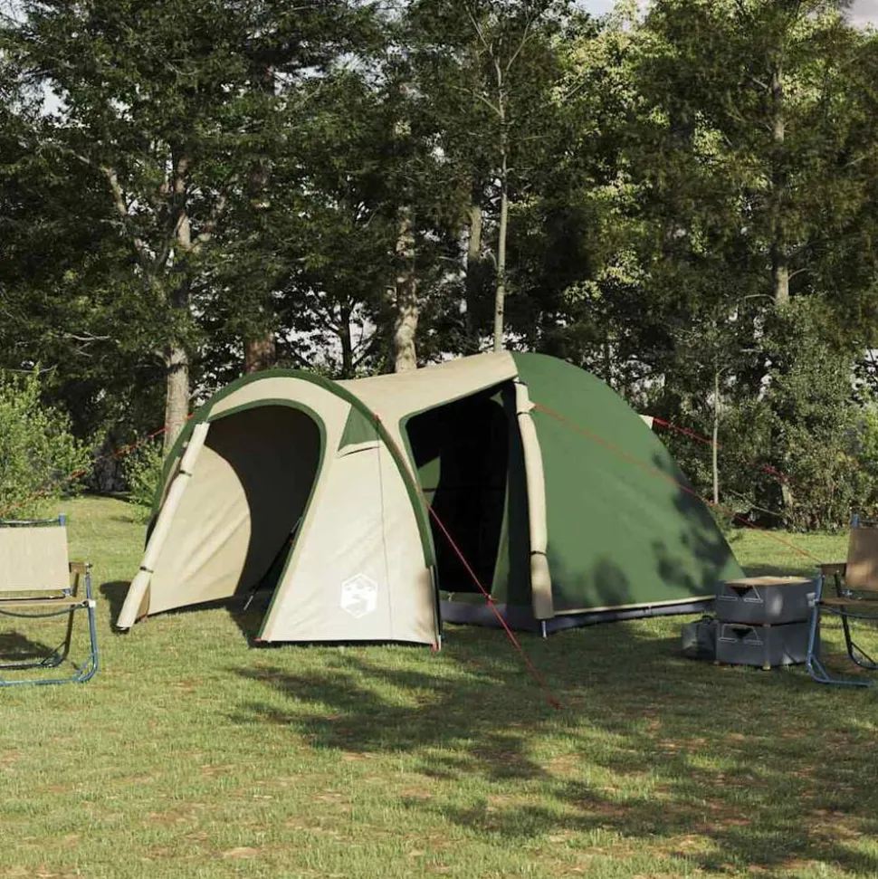 vidaXL Koepeltent Koepel met dak met opslag Groen 384 x 254 x 170 cm