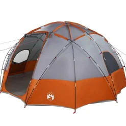 vidaXL Koepeltent met dak Grijs en Oranje 475 x 475 x 235 cm taft