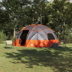 vidaXL Koepeltent met dak Grijs en Oranje 475 x 475 x 235 cm taft