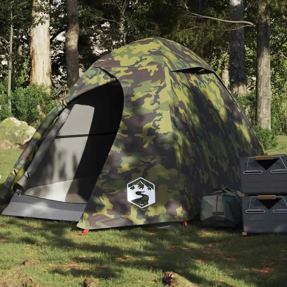 vidaXL Koepeltent 2-persoons waterdicht camouflage