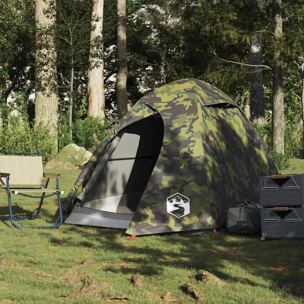 vidaXL Koepeltent 2-persoons waterdicht camouflage