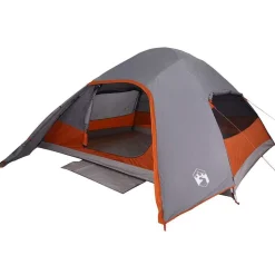 vidaXL Koepeltent 4-persoons waterdicht grijs