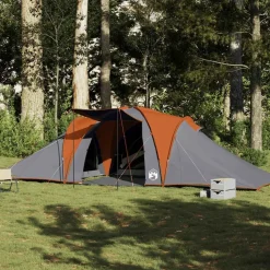vidaXL Koepeltent 6-persoons waterdicht grijs en oranje